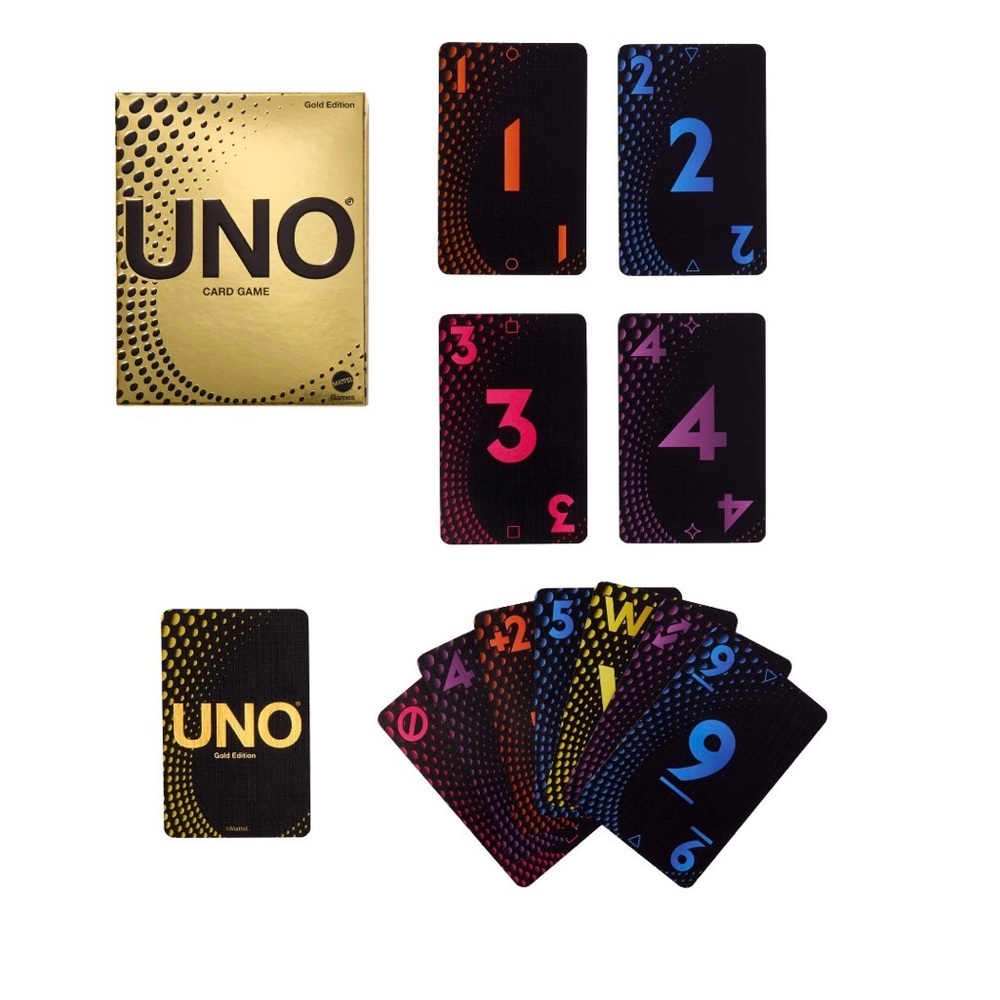UNO Card Game: Gold Edition. Collectible Deck with Foil Accents. NEW - Picture 4 of 8